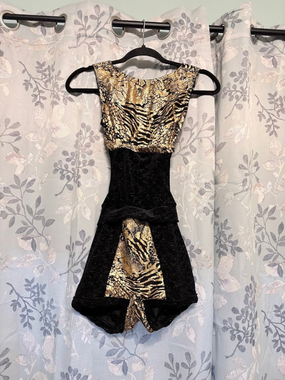 Dance Costume - Adult Small - New Tiger Print One Piece with Open Back, Black an